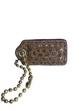 Coach Mini 1.5" Python Snakeskin Embossed Leather Hangtag